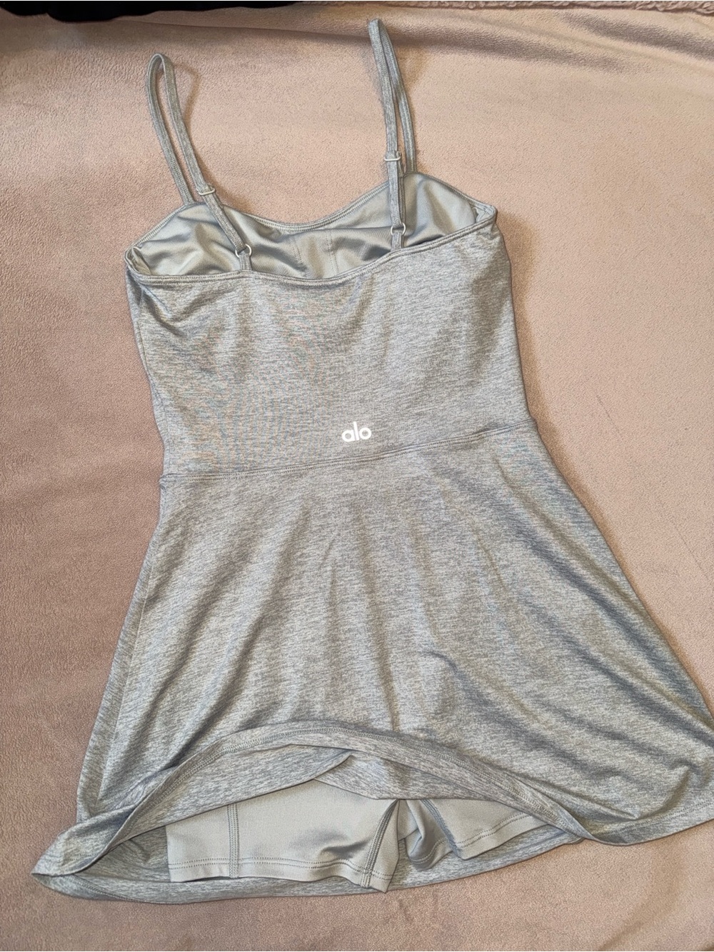 ALO Yoga Light Gray Built-In Bra Tank Dress